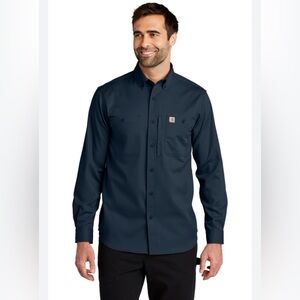 Carhartt® Rugged Professional™ Series Navy Blue Pockets Work Long Sleeve Shirt